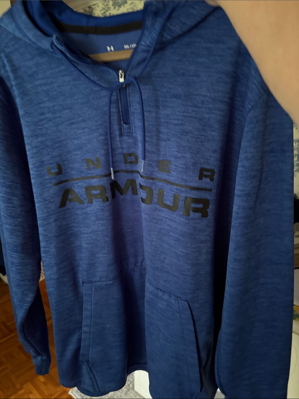 Under Armour Men’s Royal Blue Pullover Hoodie with Logo